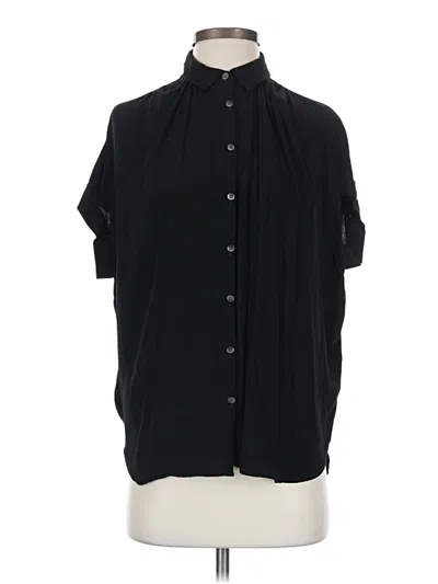 Pre-owned Madewell Short Sleeve Blouse In Black