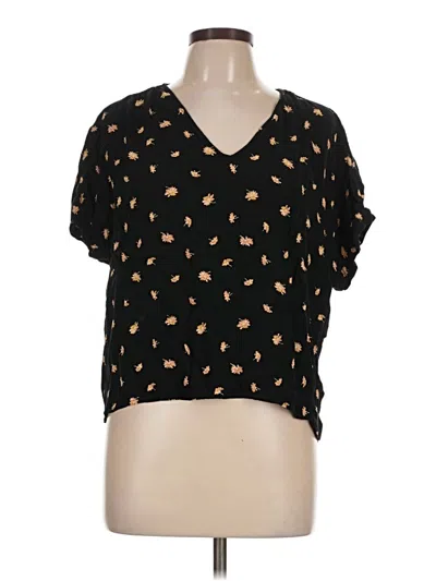 Pre-owned Madewell Short Sleeve Blouse In Black