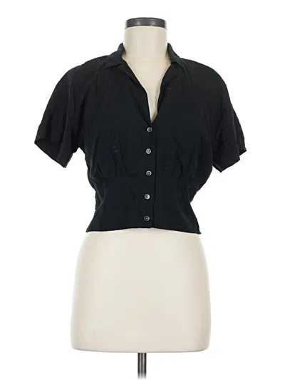 Pre-owned Madewell Short Sleeve Blouse In Black