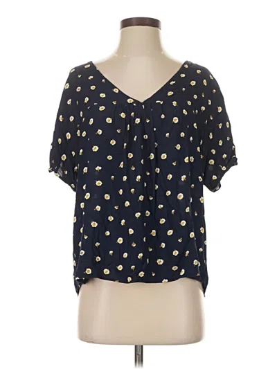 Pre-owned Madewell Short Sleeve Blouse In Black