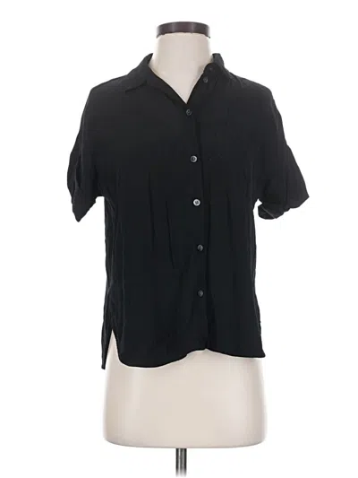 Pre-owned Madewell Short Sleeve Blouse In Black