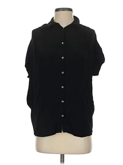 Pre-owned Madewell Short Sleeve Blouse In Black