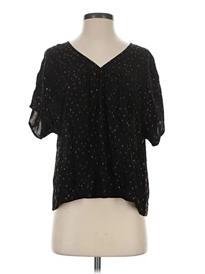 Pre-owned Madewell Short Sleeve Blouse In Black