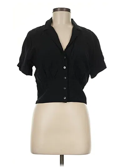 Pre-owned Madewell Short Sleeve Blouse In Black