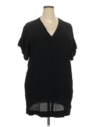 Pre-owned Madewell Short Sleeve Blouse In Black