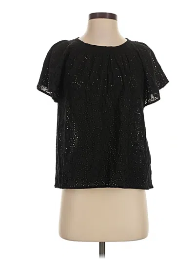 Pre-owned Madewell Short Sleeve Blouse In Black