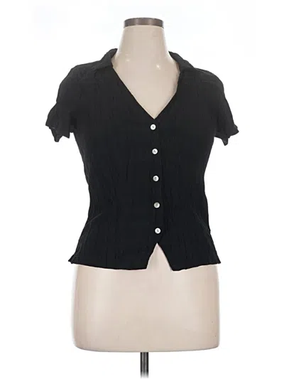 Pre-owned Madewell Short Sleeve Blouse In Black
