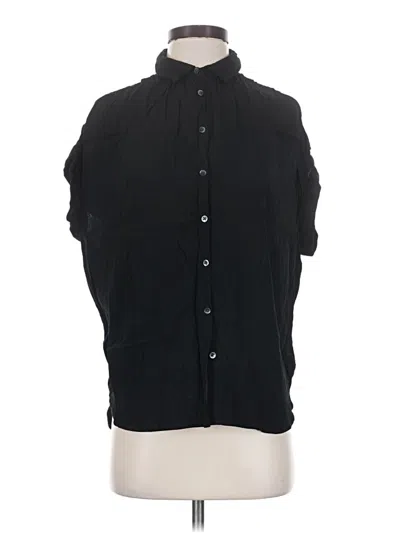 Pre-owned Madewell Short Sleeve Blouse In Black