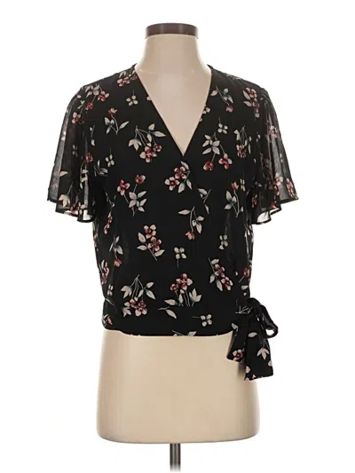 Pre-owned Madewell Short Sleeve Blouse In Black