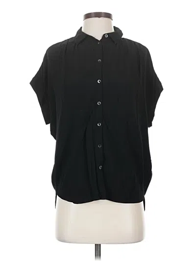 Pre-owned Madewell Short Sleeve Blouse In Black