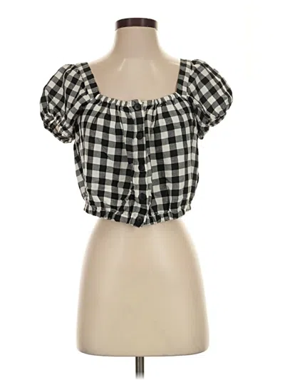 Pre-owned Madewell Short Sleeve Blouse In Black