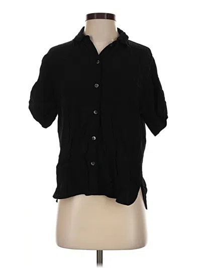 Pre-owned Madewell Short Sleeve Blouse In Black