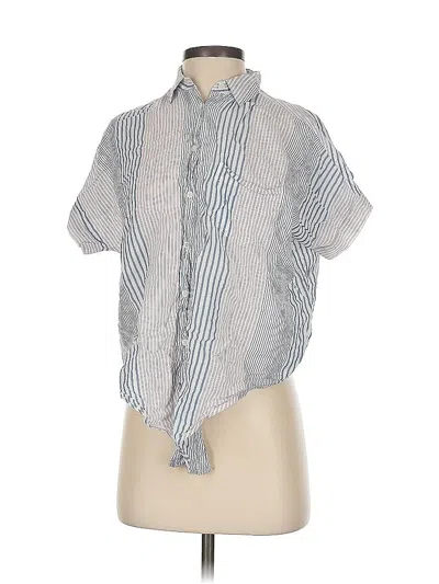 Pre-owned Madewell Short Sleeve Blouse In Blue