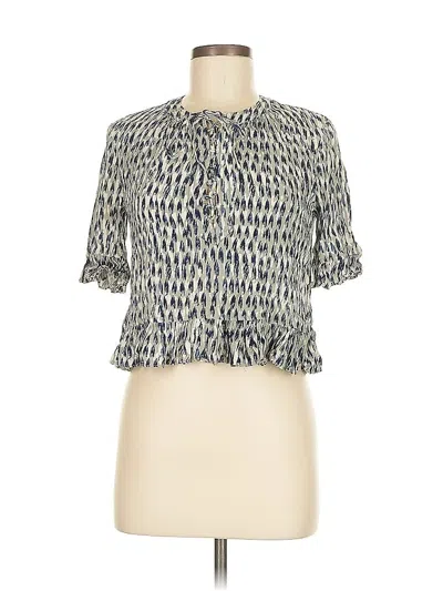 Pre-owned Madewell Short Sleeve Blouse In Blue