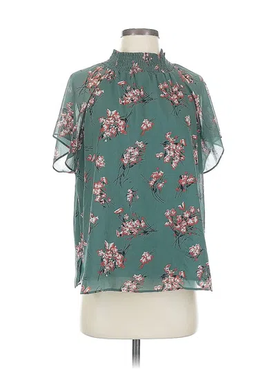 Pre-owned Madewell Short Sleeve Blouse In Blue