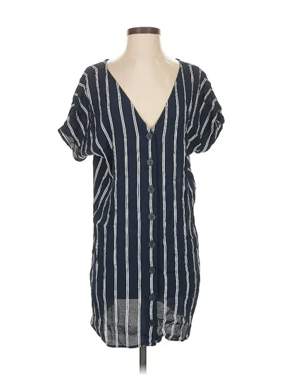 Pre-owned Madewell Short Sleeve Blouse In Blue