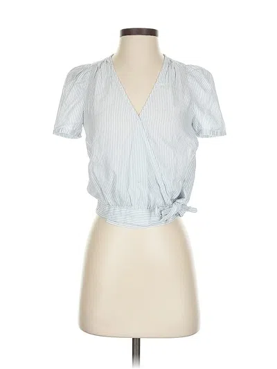 Pre-owned Madewell Short Sleeve Blouse In Blue
