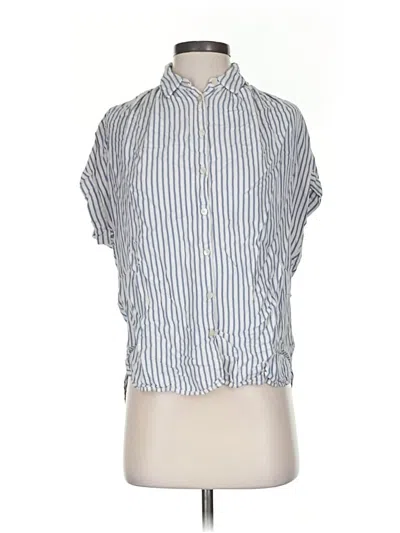 Pre-owned Madewell Short Sleeve Blouse In Blue