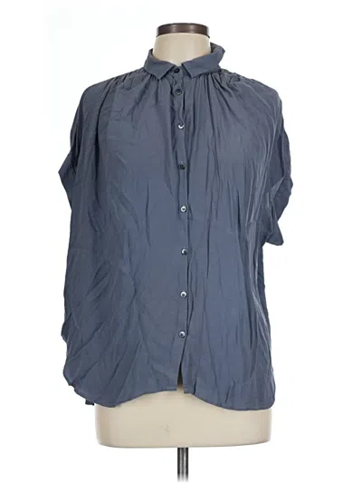 Pre-owned Madewell Short Sleeve Blouse In Blue