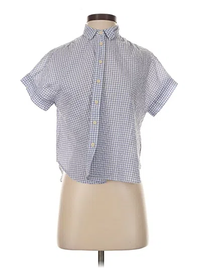 Pre-owned Madewell Short Sleeve Blouse In Blue