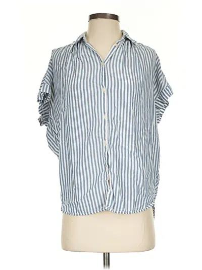 Pre-owned Madewell Short Sleeve Blouse In Blue