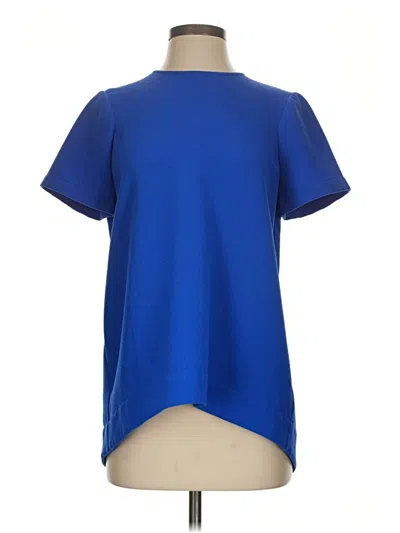 Pre-owned Madewell Short Sleeve Blouse In Blue