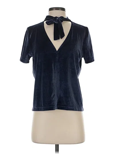 Pre-owned Madewell Short Sleeve Blouse In Blue