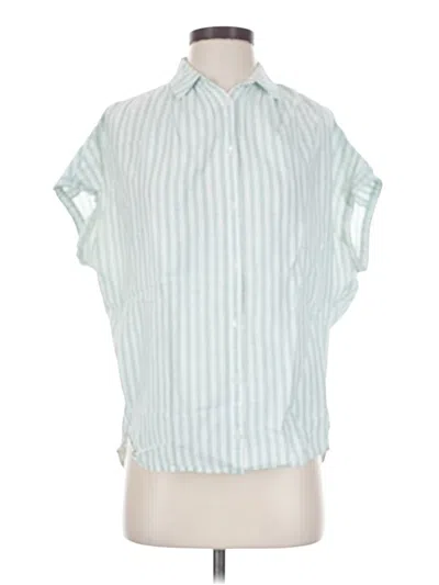 Pre-owned Madewell Short Sleeve Blouse In Blue