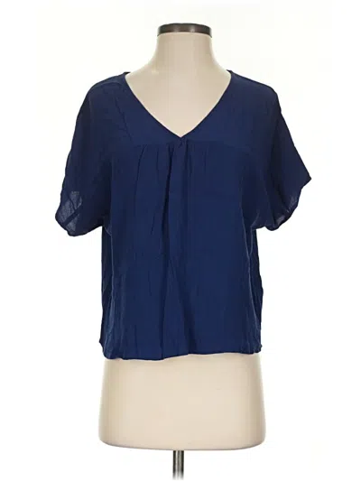 Pre-owned Madewell Short Sleeve Blouse In Blue