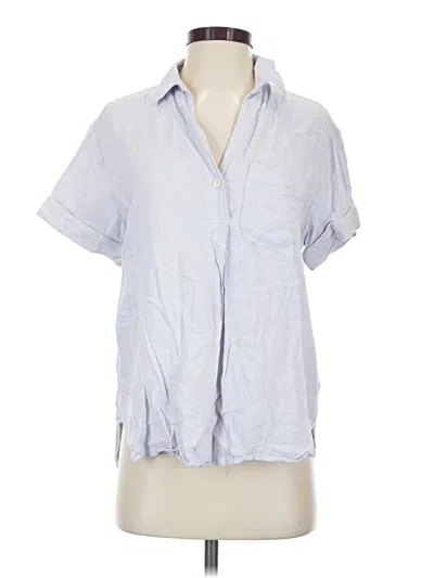 Pre-owned Madewell Short Sleeve Blouse In Blue