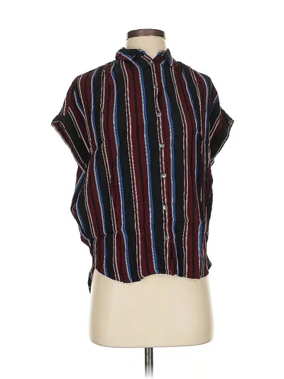 Pre-owned Madewell Short Sleeve Blouse In Brown