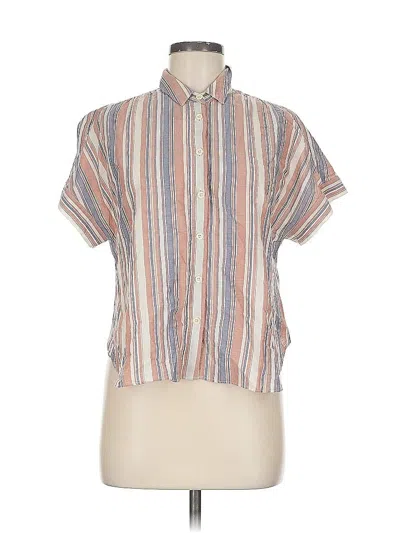 Pre-owned Madewell Short Sleeve Blouse In Brown