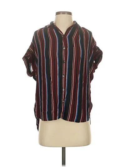 Pre-owned Madewell Short Sleeve Blouse In Brown