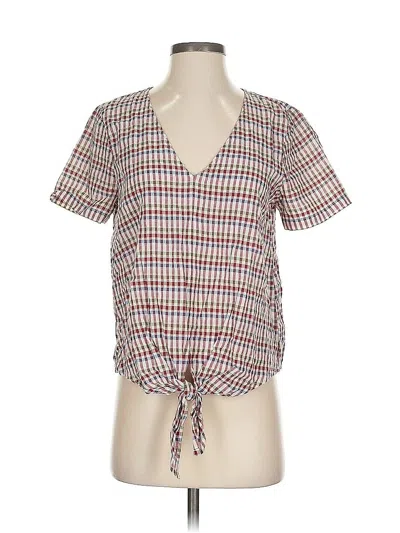 Pre-owned Madewell Short Sleeve Blouse In Brown