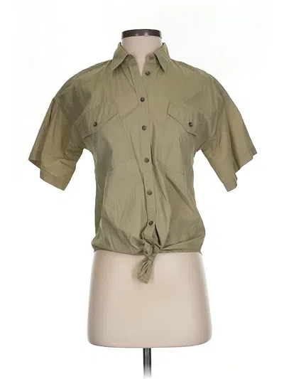 Pre-owned Madewell Short Sleeve Blouse In Brown
