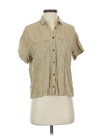 Pre-owned Madewell Short Sleeve Blouse In Brown