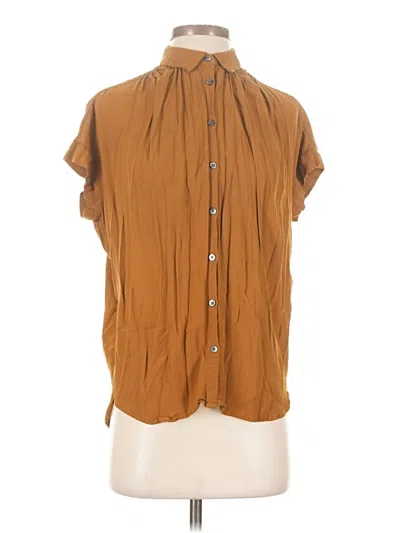 Pre-owned Madewell Short Sleeve Blouse In Brown