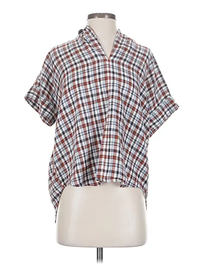 Pre-owned Madewell Short Sleeve Blouse In Brown