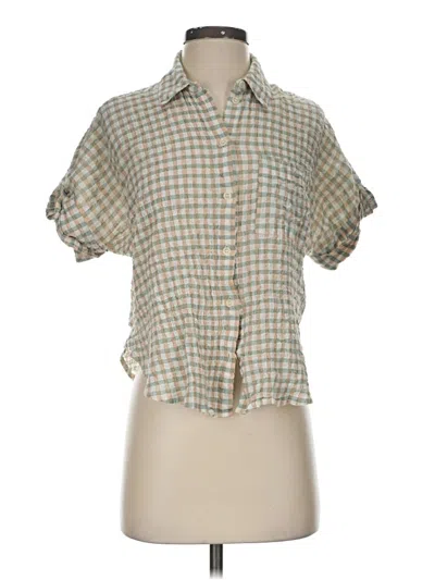 Pre-owned Madewell Short Sleeve Blouse In Brown