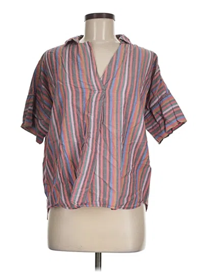 Pre-owned Madewell Short Sleeve Blouse In Brown