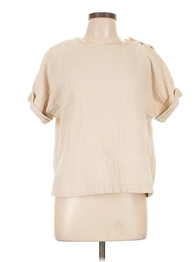 Pre-owned Madewell Short Sleeve Blouse In Brown