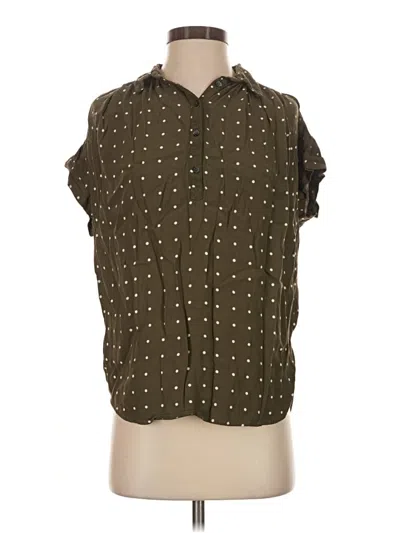Pre-owned Madewell Short Sleeve Blouse In Brown