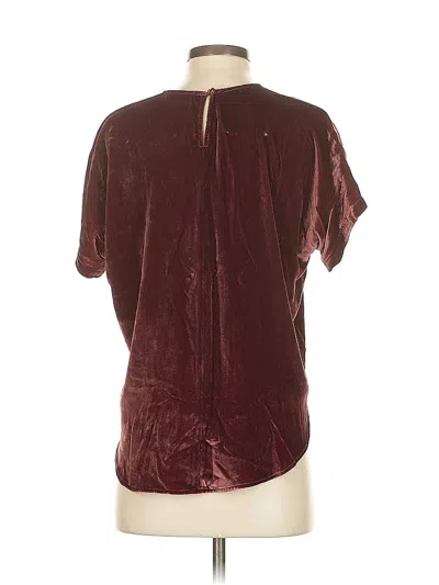Pre-owned Madewell Short Sleeve Blouse In Burgundy