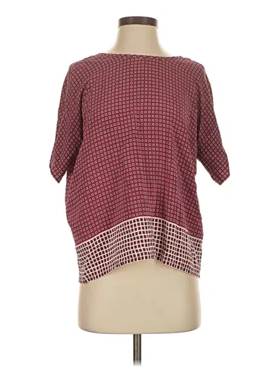 Pre-owned Madewell Short Sleeve Blouse In Burgundy