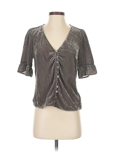 Pre-owned Madewell Short Sleeve Blouse In Gray