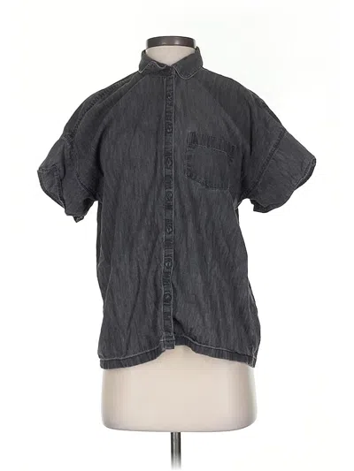 Pre-owned Madewell Short Sleeve Blouse In Gray
