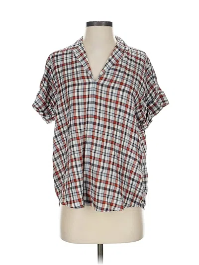 Pre-owned Madewell Short Sleeve Blouse In Gray