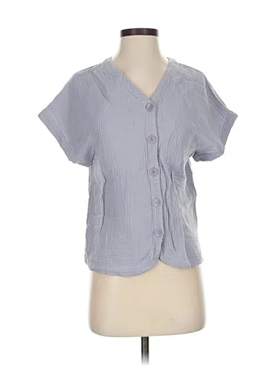 Pre-owned Madewell Short Sleeve Blouse In Gray