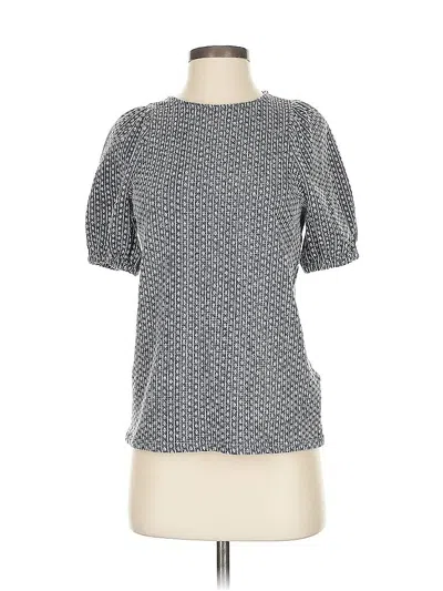 Pre-owned Madewell Short Sleeve Blouse In Gray
