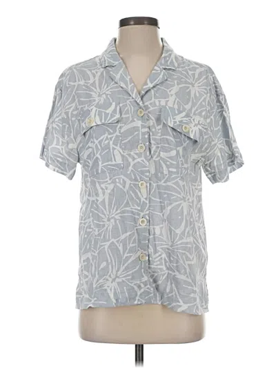 Pre-owned Madewell Short Sleeve Blouse In Gray